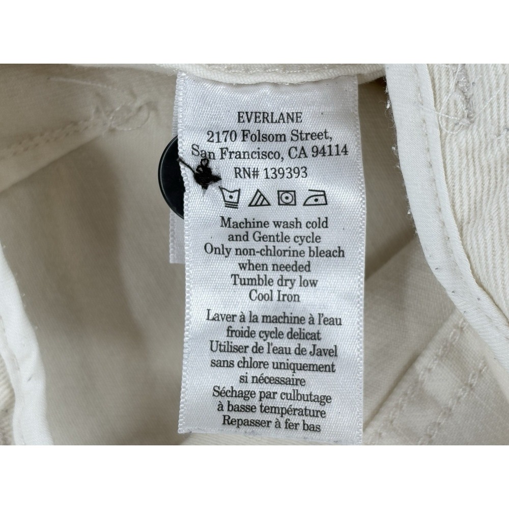 Everlane Straight Crop Utility Pant Womens 6 Bone White High Rise Organic Cotton - Picture 6 of 10